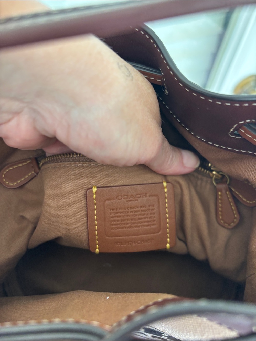 Coach Beige Canvas and Brown Leather Bucket Shoulder Bag w/crossbody strap - Picture 5 of 14